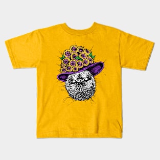 A Cute Little Hedgehog with a Cute Little Sun Hat Kids T-Shirt